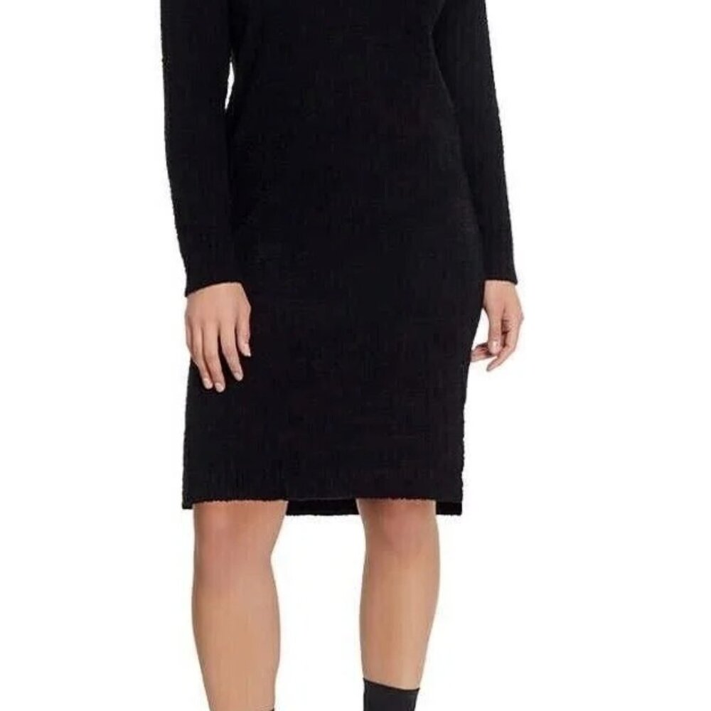 Jessica Simpson Women's Long Sleeve Fleece Dress (Black, Medium) - Picture 4 of 4